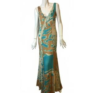 NEW CLIPS women's printed chiffon gown in multi-color